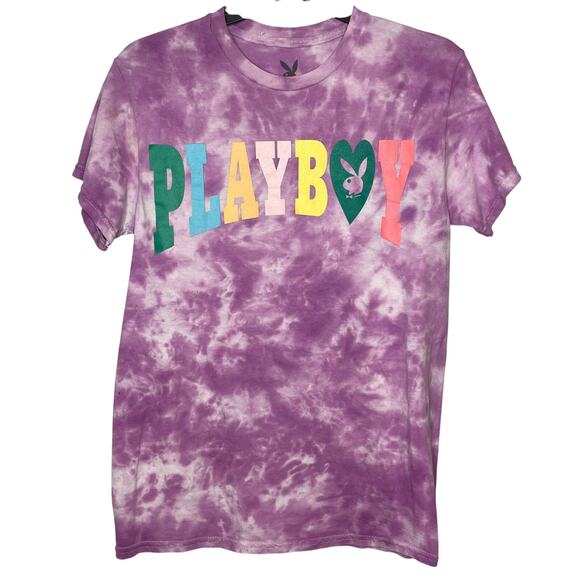 Playboy Purple Tie Dye Graphic T Shirt Tee Small - Picture 1 of 6